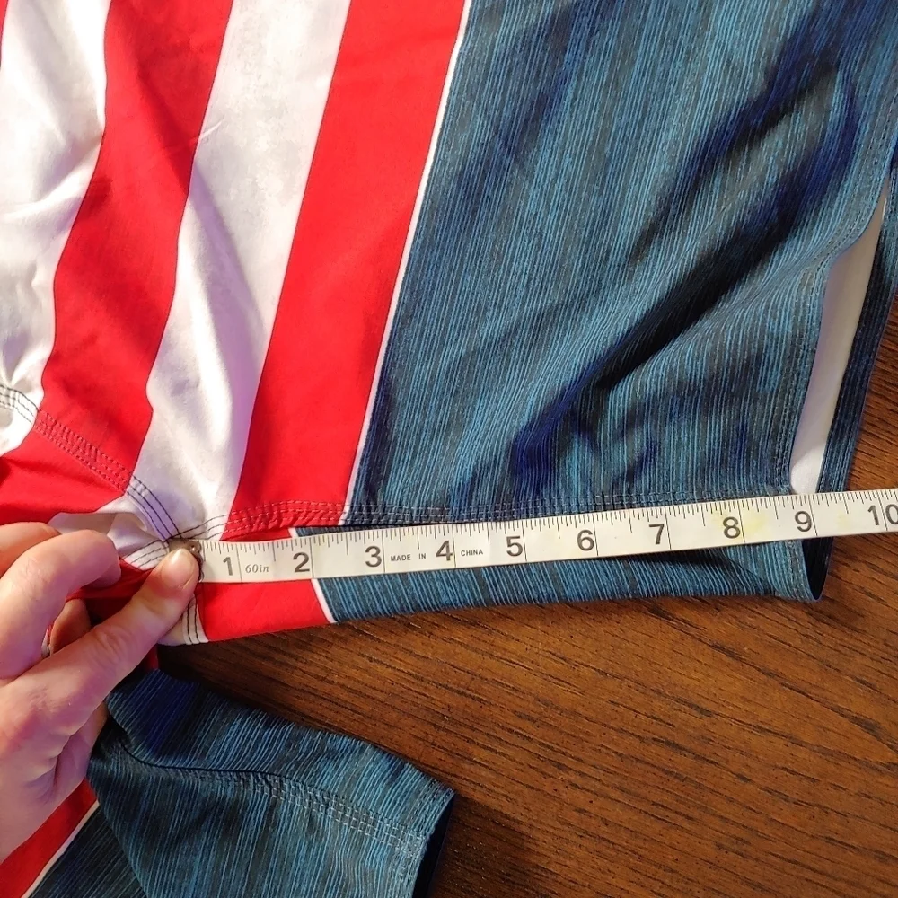 Burnside American Flag Flat Front Board Swimming Shorts Size Men's 30